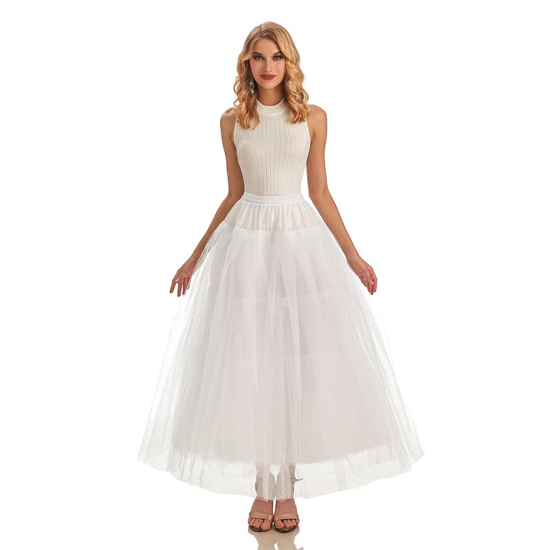 AWSALE Hoopless Petticoat Crinoline Slip Underskirt for Bridal Wedding Dress WPT109 - Image 1